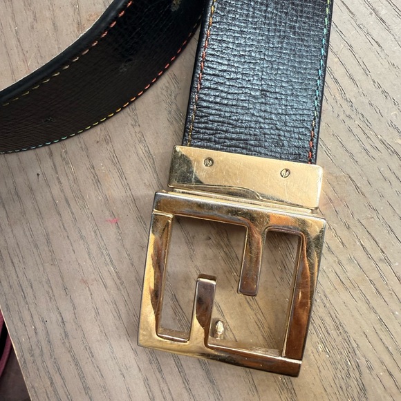 Fendi Multi versatile Designer Belt with Gold Buckle